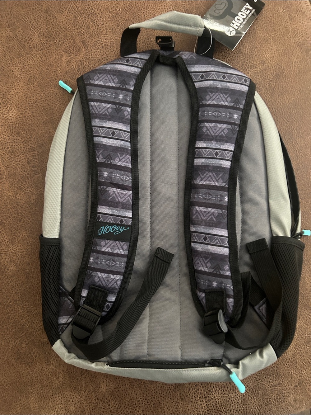 Hooey Gray and Lavender Backpack with Teal Accents - Picture 3 of 7